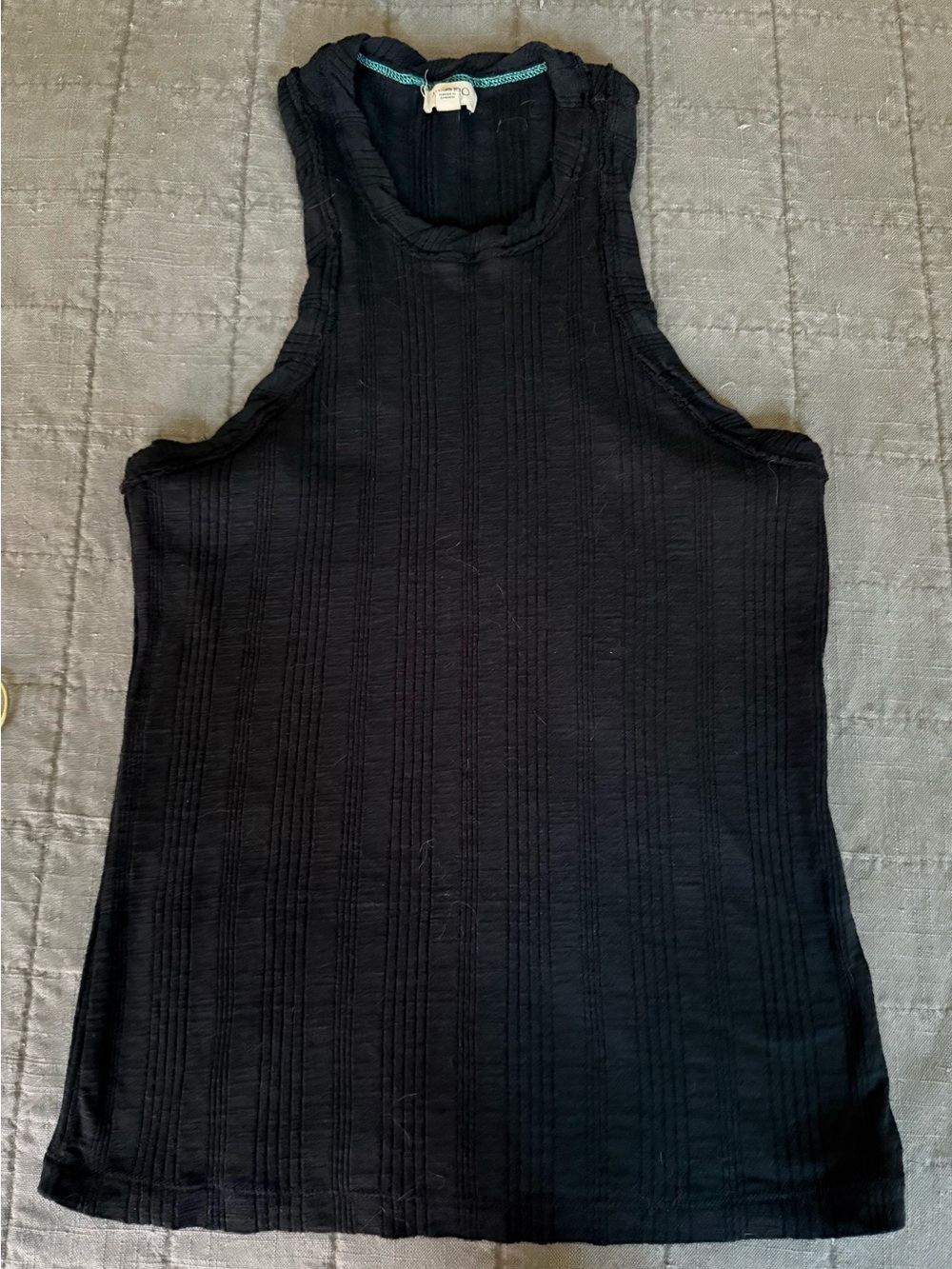 Pilcro Black Ribbed Crewneck Tank
